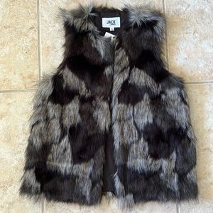 Silver/gray and black faux fur vest Jack by BB Dakota size small, NWT